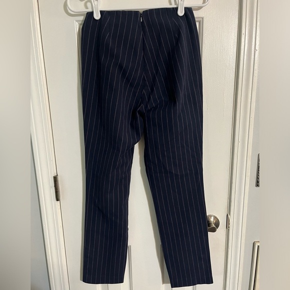 Rag & Bone Womens Size 4 Simone Pants Pinstripe Snap-cuff Blue High Rise Cropped - Picture 4 of 4